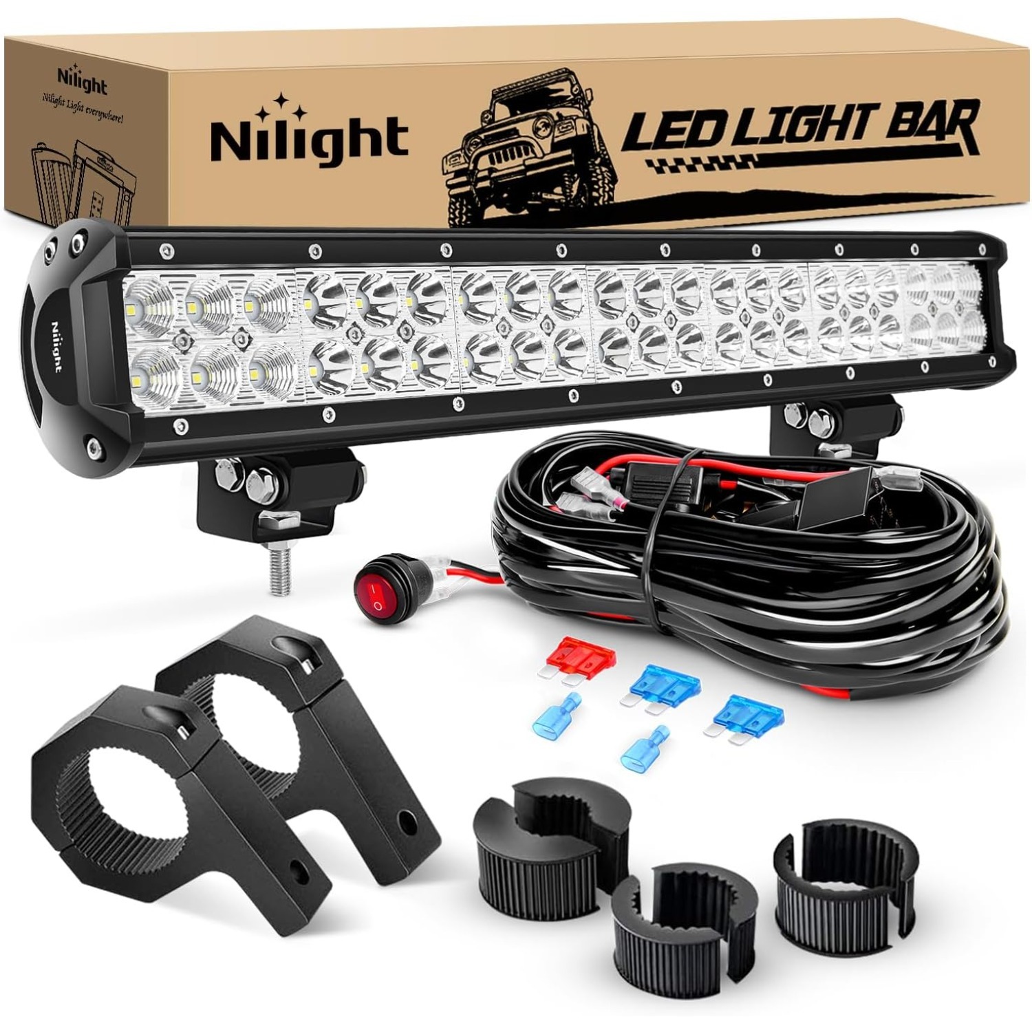 Pipe Clamp Bar - Barres lumineuses LED Nilight 20 pouces