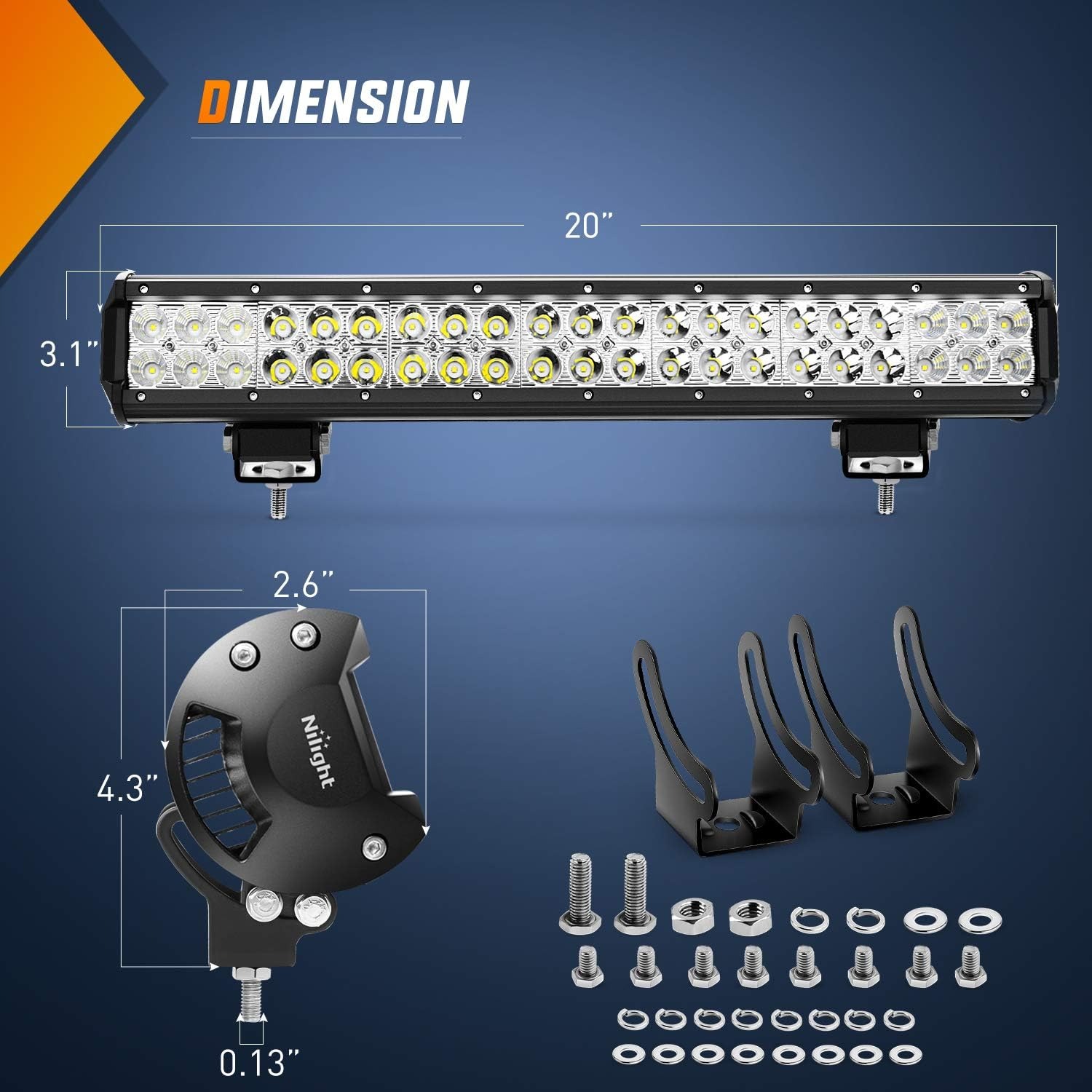 Barres lumineuses LED Nilight  - Pipe Clamp Bar avis et prix